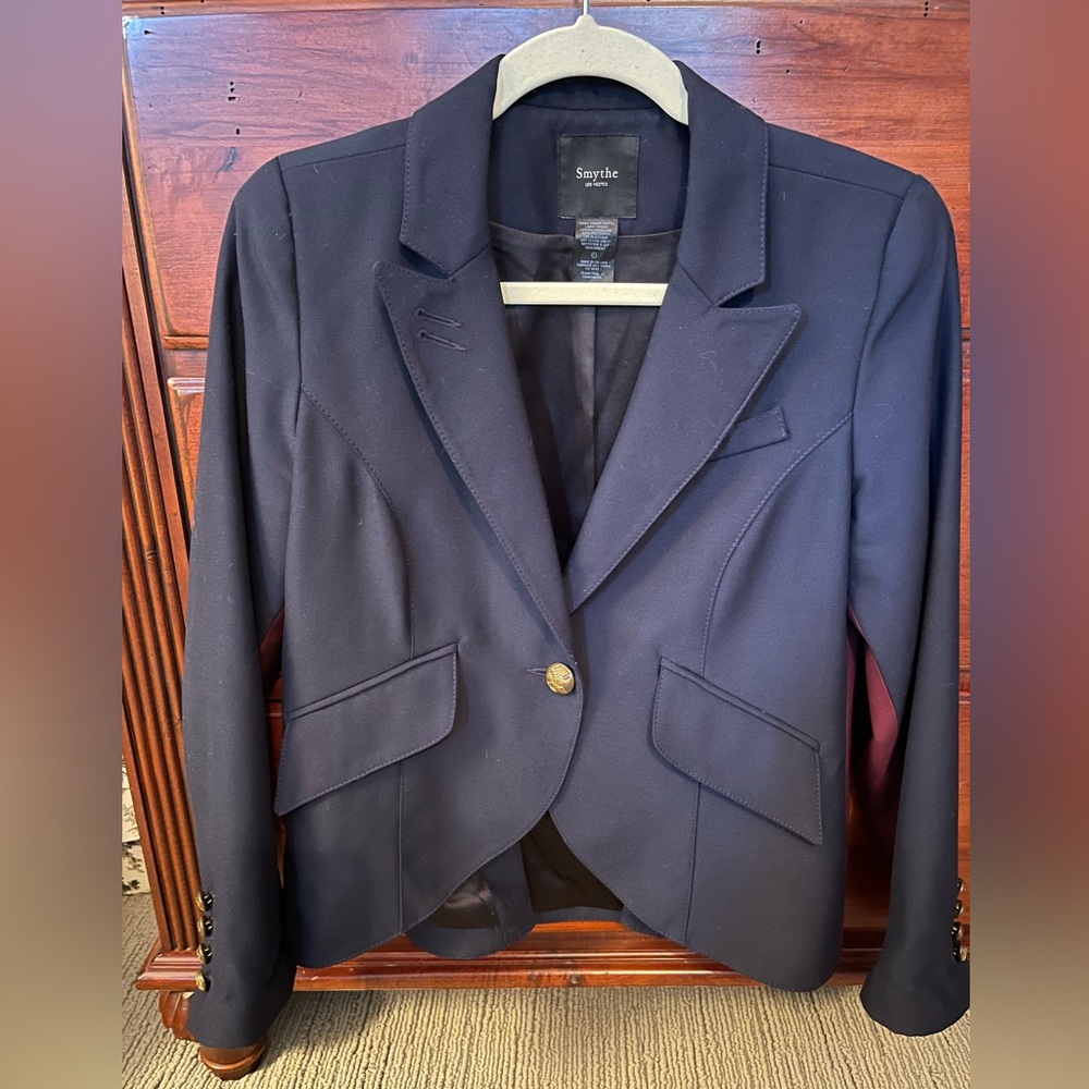 Smythe Navy Blue/Burgundy Blazer